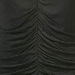 Roberto Cavalli Black Ruched Jersey Top L