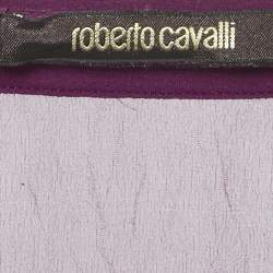 Roberto Cavalli Pink Crinkled Silk Slim Fit Shirt L