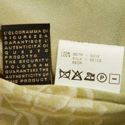 Pre Owned Roberto Cavalli Green Silk Button Front Shirt L