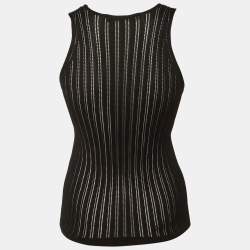 Pre Owned توب روبيرتو كافالي حياكة منقوش أسود M