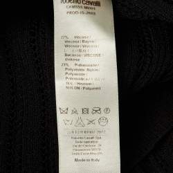 Pre Owned توب روبيرتو كافالي حياكة منقوش أسود M