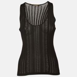 Pre Owned توب روبيرتو كافالي حياكة منقوش أسود M