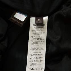 Pre Owned Roberto Cavalli  Dark Green Stretch Knit Flared Bottom Draped Midi Dress L