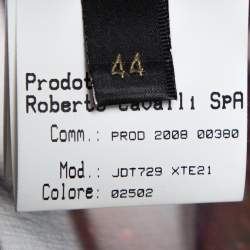 مملوكة مسبقًا Roberto Cavalli Pale Pink Printed Silk Pleated Sheer Blouse M