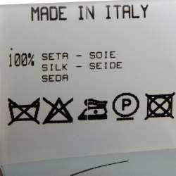 مملوكة مسبقًا Roberto Cavalli Pale Pink Printed Silk Pleated Sheer Blouse M