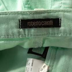 Pre Owned Roberto Cavalli Light Green Denim Straight Leg Jeans L