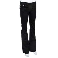 Pre Owned بنطلون روبرتو كافالي واسع قطن مرن أسود مقاس صغير (سمول)