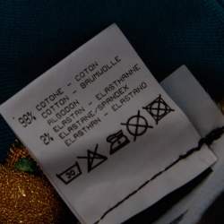 Pre Owned تنورة روبرتو كافالي ماكسي مزين حلقة مزدوجة قطن أخضر مقاس وسط (ميديوم)