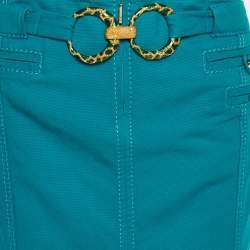 Pre Owned تنور ة روبرتو كافالي ماكسي مزين حلقة مزدوجة قطن أخضر مقاس وسط (ميديوم)