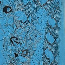 Pre Owned Roberto Cavalli Gym Blue Printed Jersey Tank Top S