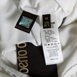 Pre Owned Roberto Cavalli White Synthetic Halter Neck Tie Sleeveless Top M