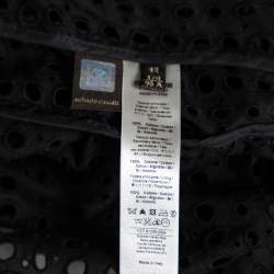 Pre Owned جاكيت بليزر روبرتو كافالي قطن أسود قصات مفرغة أزرار أمامية مقاس متوسط (ميديوم)