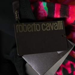 مملوكة مسبقًا فستان روبرتو كافالي قطن مطبوع متعدد الألوان مزخرف بلا أكمام  مقاس متوسط - ميديوم