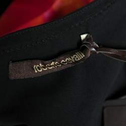 مملوكة مسبقًا فستان روبرتو كافالي قطن مطبوع متعدد الألوان مزخرف بلا أكمام  مقاس متوسط - ميديوم