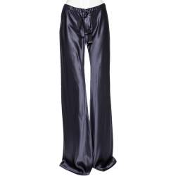 مملوكة مسبقًا Roberto Cavalli Blue Satin Silk Drawstring Waist Detail Pants M