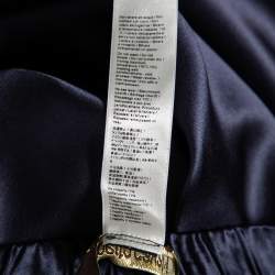 مملوكة مسبقًا Roberto Cavalli Blue Satin Silk Drawstring Waist Detail Pants M