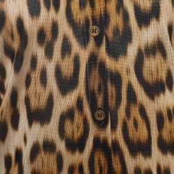 Roberto Cavalli Brown Leopard Print Knit Tank Top S