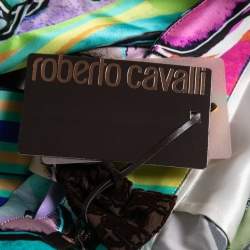 Pre Owned Roberto Cavalli Multicolor Floral Print Silk Shorts M