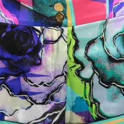 Pre Owned Roberto Cavalli Multicolor Floral Print Silk Shorts M