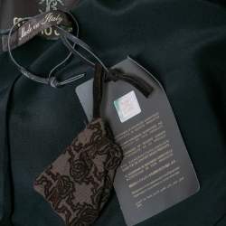 Pre Owned جاكيت بليزر روبرتو كافالي تويل حرير مطبوع أزرق صدرية واحدة مقاس متوسط (ميديوم)