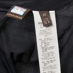 Pre Owned Roberto Cavalli Black Jersey Pleated Mini Skirt S