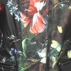 Roberto Cavalli Black Leather Painted Jacket & Slim Fit Pants M