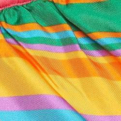Roberto Cavalli Multicolor Striped Silk Wrap Top One Size