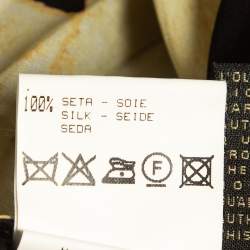 Pre Owned Roberto Cavalli Black Animal Print Silk Off-Shoulder Asymmetric Kaftan Dress L