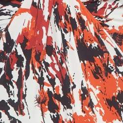 Pre Owned Roberto Cavalli Multicolor Abstract Print Jersey Draped Midi Dress S