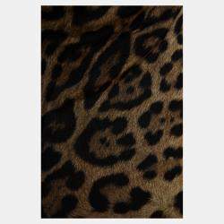 Pre Owned Roberto Cavalli Brown Animal Print Jersey Top M (IT 42)