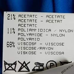 Pre Owned Roberto Cavalli Blue Printed Jersey Draped Sleeve Top S