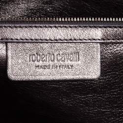 Pre Owned Roberto Cavalli Purple Satin Bee Embellished Clutch