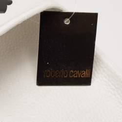 Roberto Cavalli White Rubber RC Logo Slide Flats Size 42