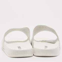 Roberto Cavalli White Rubber RC Logo Slide Flats Size 42