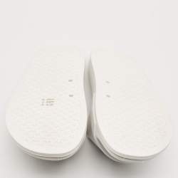 Roberto Cavalli White Rubber RC Logo Slide Flats Size 42