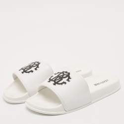 Roberto Cavalli White Rubber RC Logo Pool Slides Size 42