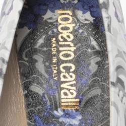 حذاء باليرينا فلات روبرتو كافالي مزخرف جلد مطبوع متعدد الألوان مقاس 35