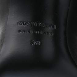 Roberto Cavalli Black Leather Pointed Toe Pumps Size 39