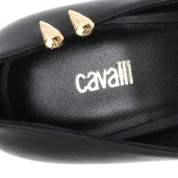 Roberto Cavalli Black Leather Pointed Toe Pumps Size 39