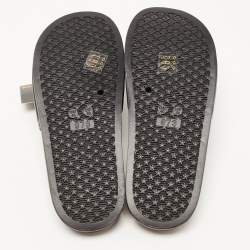 Pre Owned Roberto Cavalli Black Rubber Flat Slides Size 38
