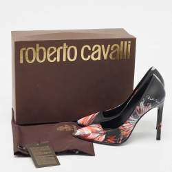 Pre Owned Roberto Cavalli Black Leather Pointed Toe Pumps Size 36