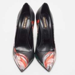 Pre Owned Roberto Cavalli Black Leather Pointed Toe Pumps Size 36