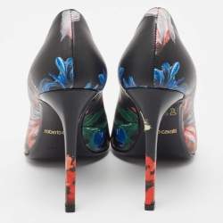 Pre Owned Roberto Cavalli Black Leather Pointed Toe Pumps Size 36