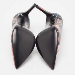 Pre Owned Roberto Cavalli Black Leather Pointed Toe Pumps Size 36