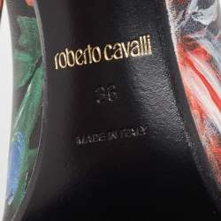 Pre Owned Roberto Cavalli Black Leather Pointed Toe Pumps Size 36