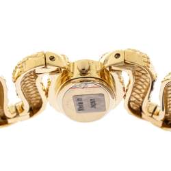 Pre Owned Roberto Cavalli Yellow Gold Plated Stainless Steel Cleopatra R7253195517 Women's Wristwatch 40 MM