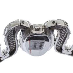 Pre Owned Roberto Cavalli Silver Stainless Steel Cleopatra R7253195515 Women's Wristwatch 40 MM