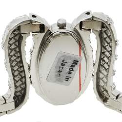 Pre Owned Roberto Cavalli Silver Stainless Steel Cleopatra R7253195515 Women's Wristwatch 40 mm