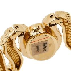 Pre Owned Roberto Cavalli Yellow Gold Plated Stainless Steel Cleopatra R7253195517 Women's Wristwatch 40 mm