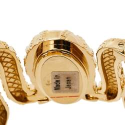 Pre Owned Roberto Cavalli Yellow Gold Plated Stainless Steel Cleopatra R7253195517 Women's Wristwatch 40 mm